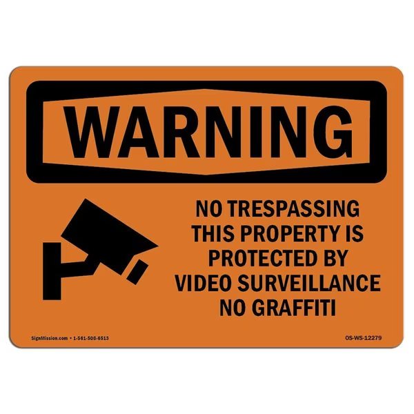 Safety Sign, OSHA WARNING, 10
